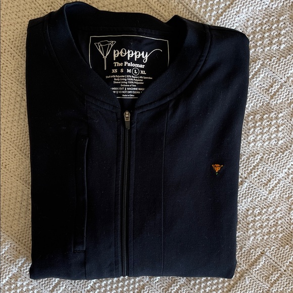 Poppy The Palomar Black Scrub Jacket Sz L - Picture 13 of 13